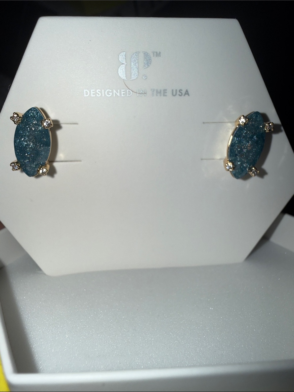 BP London blue sapphire ice crystal— gold plating